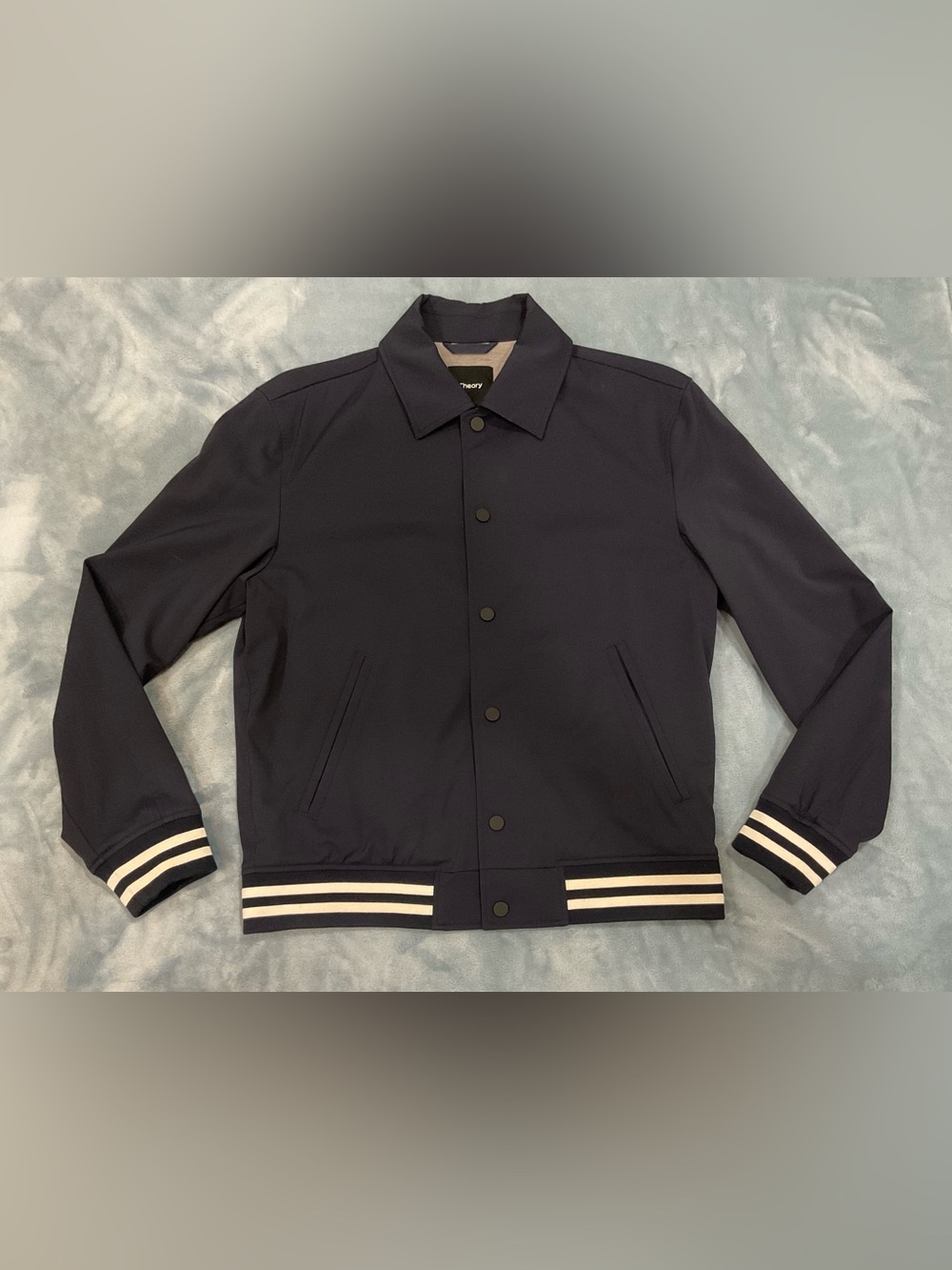 Theory Mens Varsity Bomber Jacket Navy Small